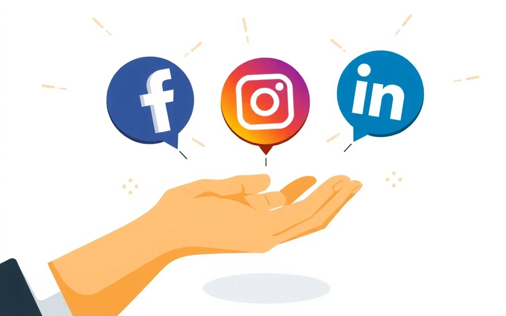 Icônes de réseaux sociaux flottant au-dessus d'une main tendue